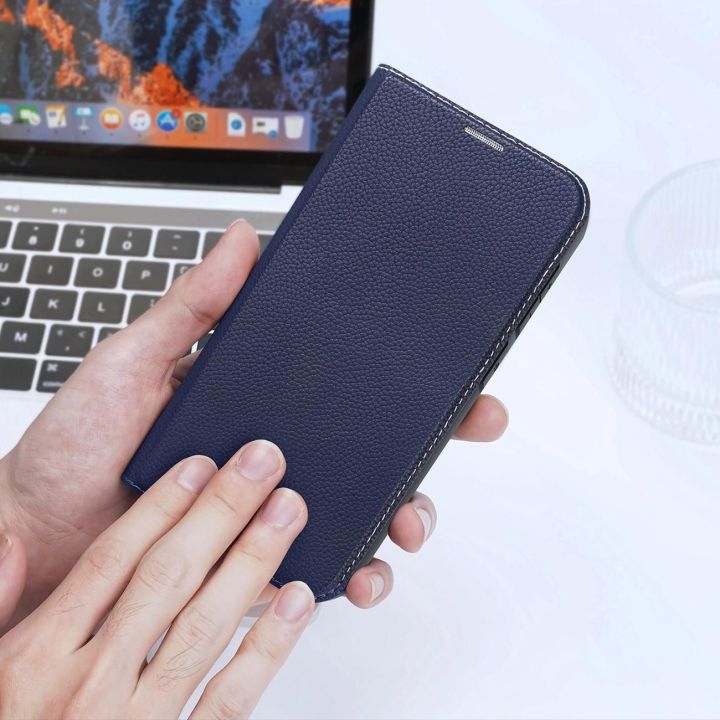 Skin X2 Samsung Galaxy S23+ dėklas su atvartu, piniginės stovas mėlynas