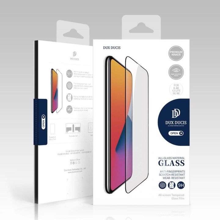 9D grūdintas stiklas Xiaomi 12 Lite 9H grūdintas stiklas su juodu rėmeliu