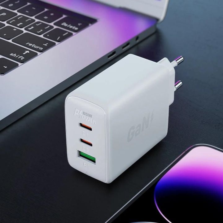 Greitasis įkroviklis Acefast GaN (2xUSB A) PPS / PD / QC4+ 65W, juodas (A41)