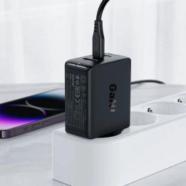 Greitasis įkroviklis Acefast GaN (2x USB A) PPS / PD / QC4+ 65W, baltas (A41)