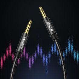 garso kabelis AUX tiesus minijack 3,5 mm 1 m mėlynas (AV112)
