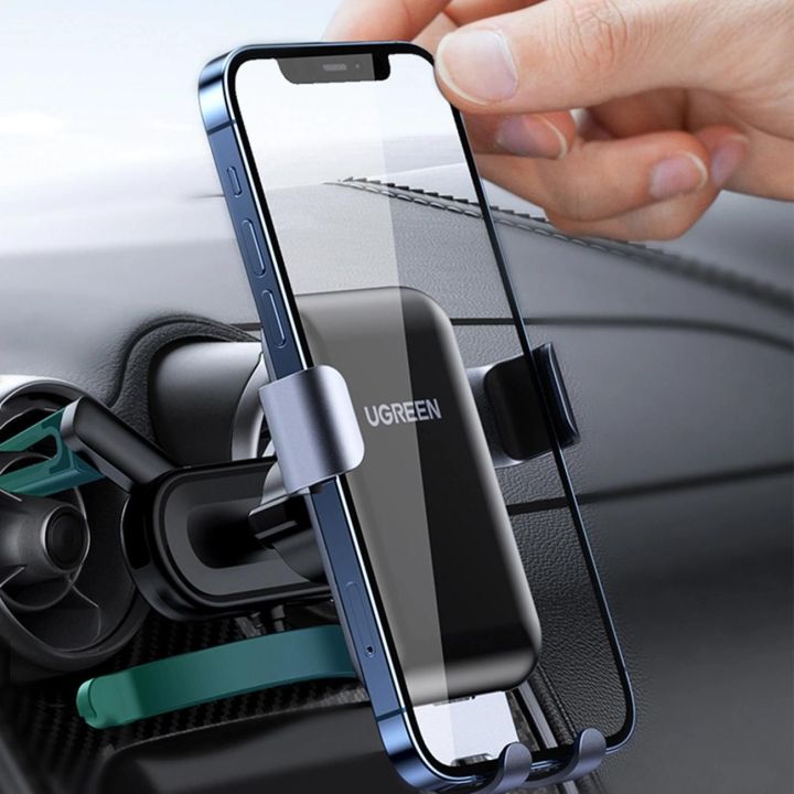 Automobilinis telefono laikiklis - apvalios grotelės LP274 - pilkos spalvos