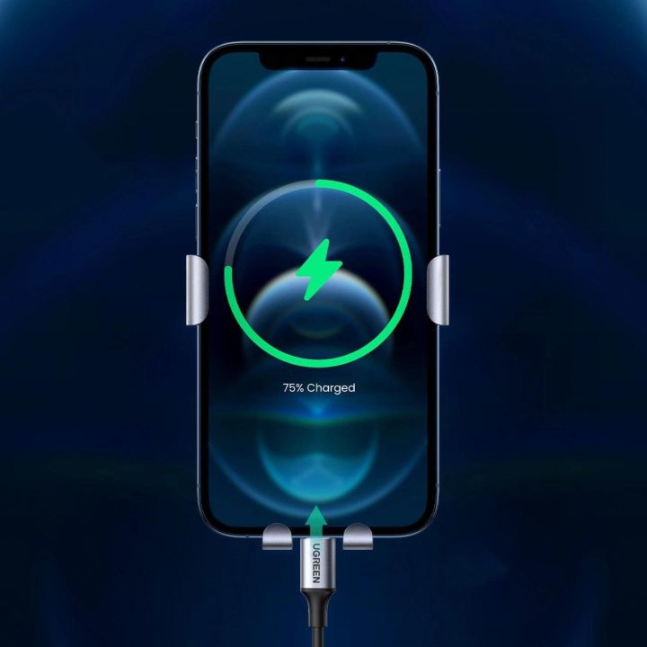 Automobilinis telefono laikiklis - apvalios grotelės LP274 - pilkos spalvos