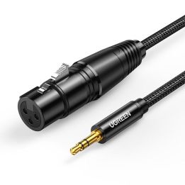 garso kabelis 3,5 mm mini lizdas (vyriškas) - XLR (moteriškas) 1 m juodas (AV182)