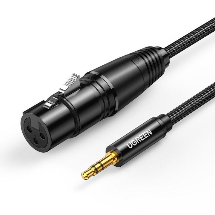 garso kabelis 3,5 mm mini lizdas (vyriškas) - XLR (moteriškas) 1 m juodas (AV182)