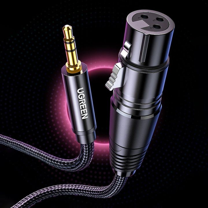 garso kabelis 3,5 mm mini lizdas (vyriškas) - XLR (moteriškas) 1 m juodas (AV182)