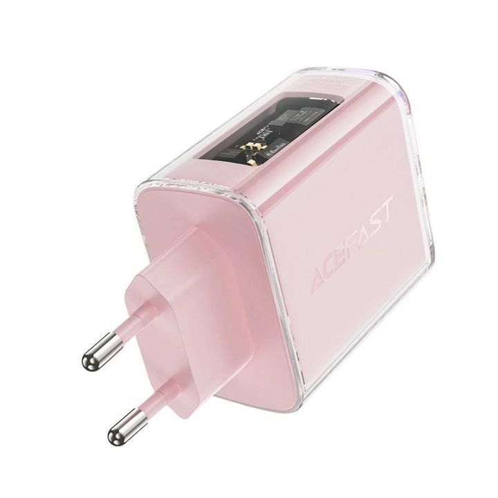 Acefast GaN 65W 3 prievadų įkroviklis (1xUSB, 2xUSB C), violetinės spalvos (A45)