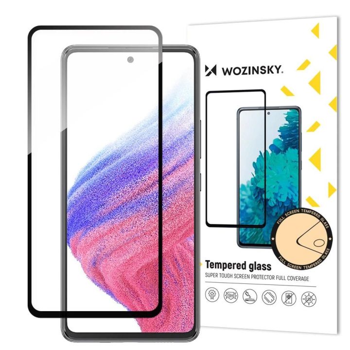 Full Glue grūdintas stiklas Samsung Galaxy A54 5G 9H viso ekrano grūdintas stiklas su juodu rėmeliu