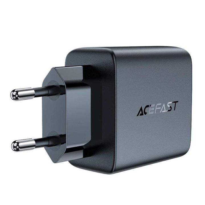 GaN 35W PD 2x USB C Acefast A49 greitasis įkroviklis - juodas