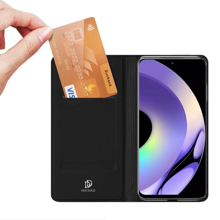 Skin Pro dėklas Realme 10 Pro flip cover card wallet stand black
