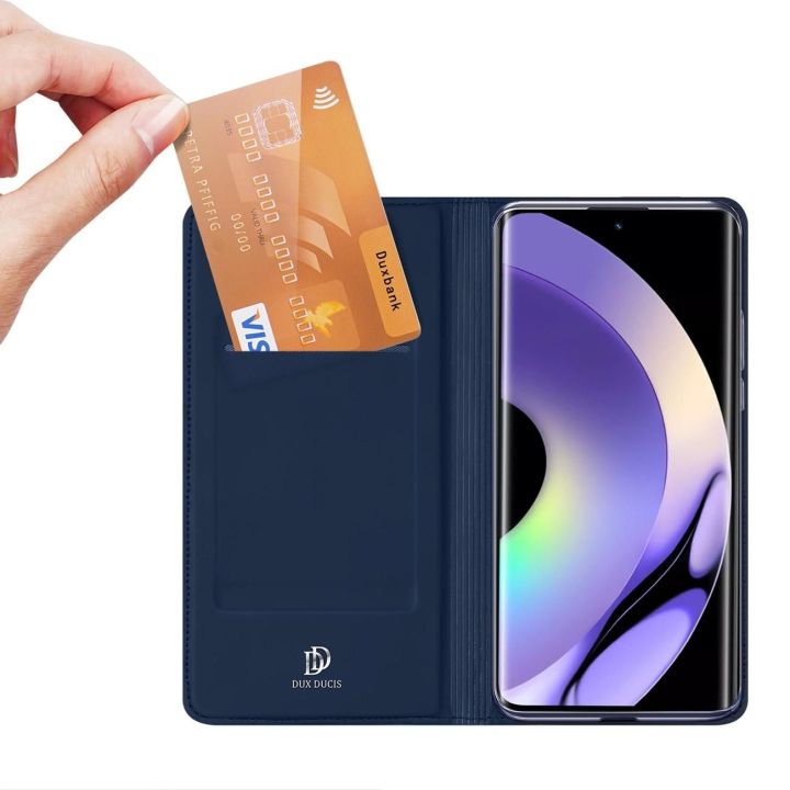 Skin Pro dėklas Realme 10 Pro flip cover card wallet stand blue