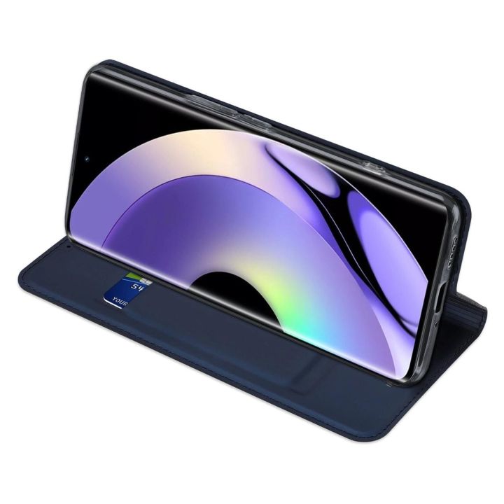 Skin Pro dėklas Realme 10 Pro flip cover card wallet stand blue