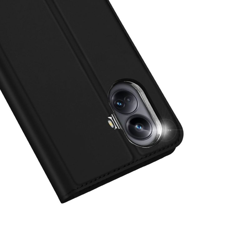 Skin Pro dėklas Realme 10 Pro+ su atverčiamu dangteliu, skirtas kortelei, piniginei, juodos spalvos