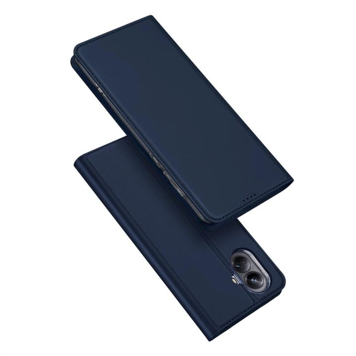 Skin Pro dėklas Realme 10 Pro+, skirtas Realme 10 Pro+, su atverčiamu dangteliu, kortele, pinigine, mėlynos spalvos
