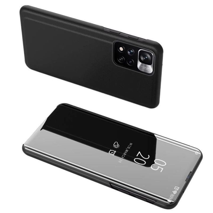 Clear View dėklas Realme 10 apverčiamasis dangtelis juodas