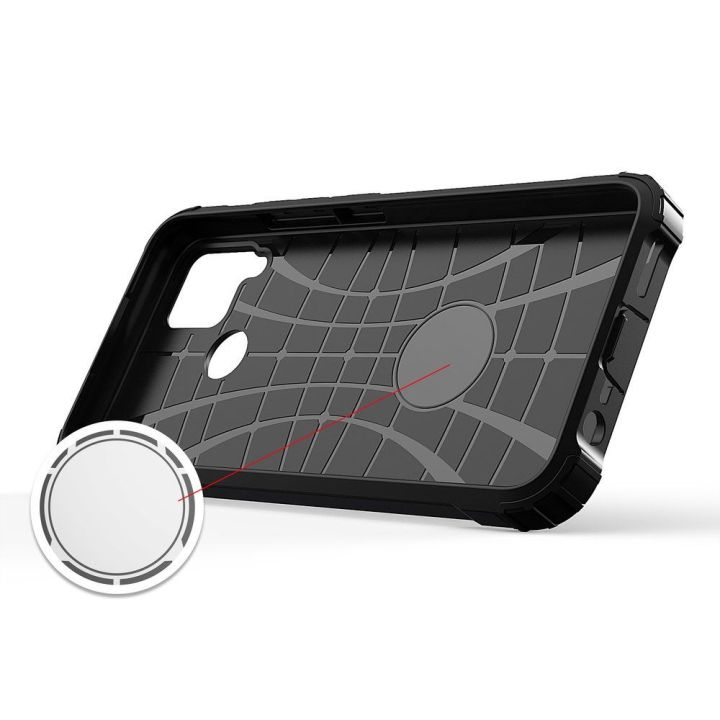 Hibridinis šarvuotas dėklas Realme 10 5G / Realme 9i 5G šarvuotas hibridinis dėklas, juodas