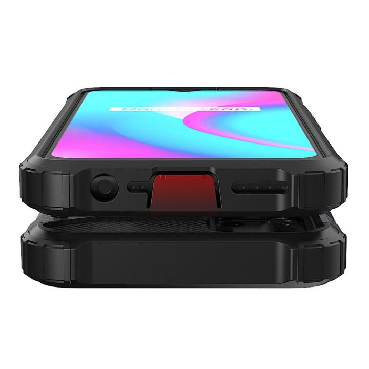 Hibridinis šarvuotas dėklas Realme 10 5G / Realme 9i 5G šarvuotas hibridinis dėklas, juodas
