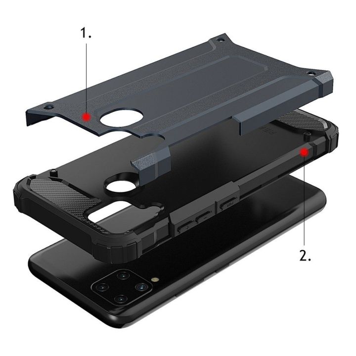 Hibridinis šarvuotas dėklas Realme 10 5G / Realme 9i 5G šarvuotas hibridinis dėklas, juodas