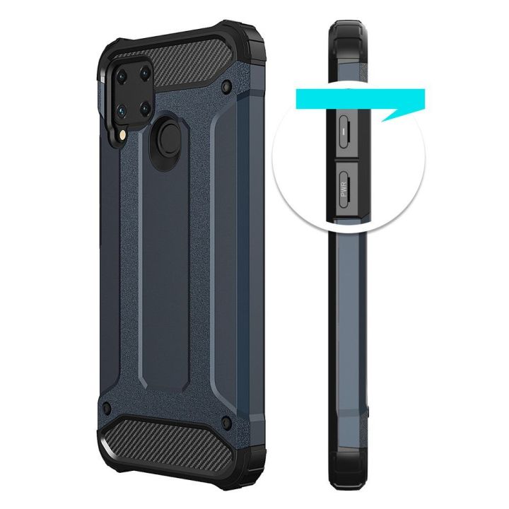 Hibridinis šarvuotas dėklas Realme 10 5G / Realme 9i 5G šarvuotas hibridinis dėklas, juodas