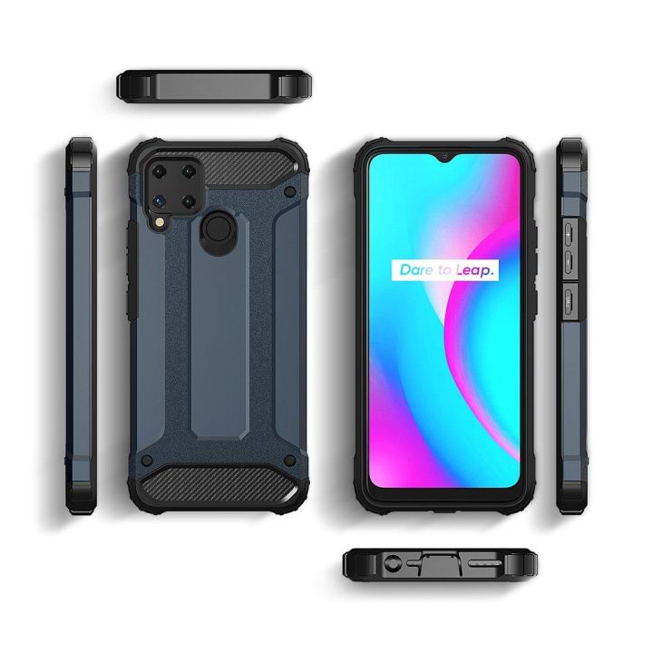 Hibridinis šarvuotas dėklas Realme 10 5G / Realme 9i 5G šarvuotas hibridinis dėklas, juodas