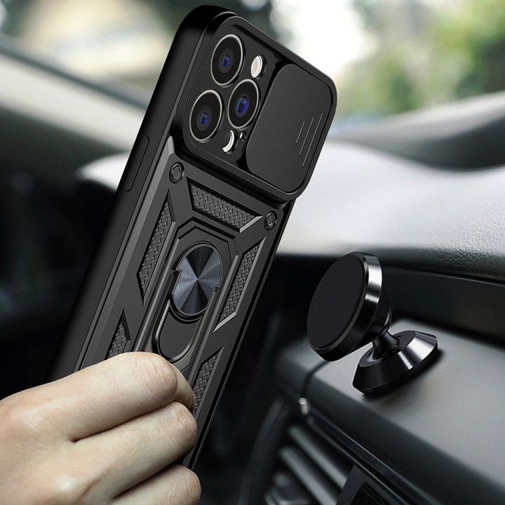 Hybrid Armor Camshield dėklas Vivo Y16 / Vivo Y02s šarvuotas dėklas su kameros dangteliu, juodas