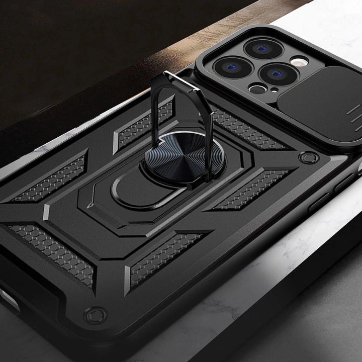Hybrid Armor Camshield dėklas Huawei nova Y90 šarvuotas dėklas su kameros dangteliu juodas