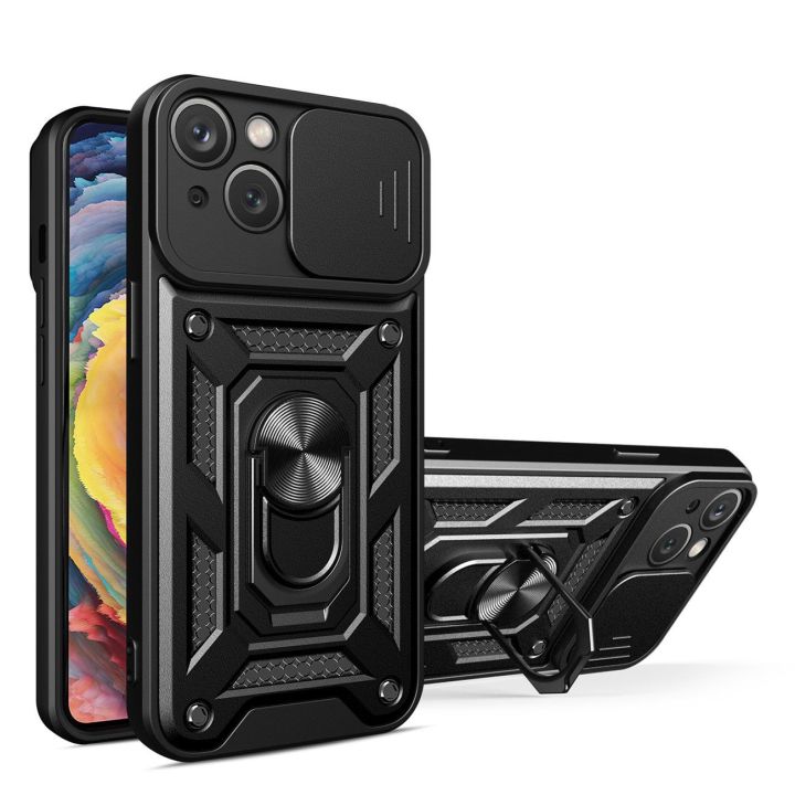 Hybrid Armor Camshield dėklas Realme 10 Pro+ šarvuotas dėklas su kameros dangteliu juodas