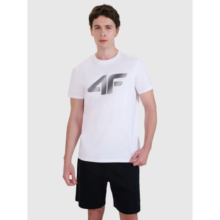 Vyriški medvilniniai marškinėliai 4F su logotipo spauda