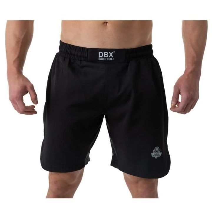 MMA treniruočių šortai su elastingu įsiuvu DBX Bushido, juodi