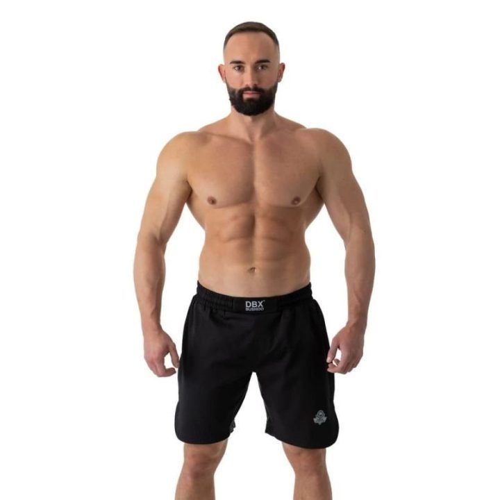 MMA treniruočių šortai su elastingu įsiuvu DBX Bushido, juodi