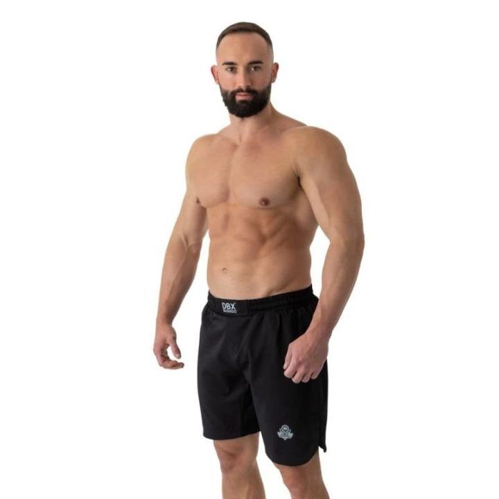 MMA treniruočių šortai su elastingu įsiuvu DBX Bushido, juodi