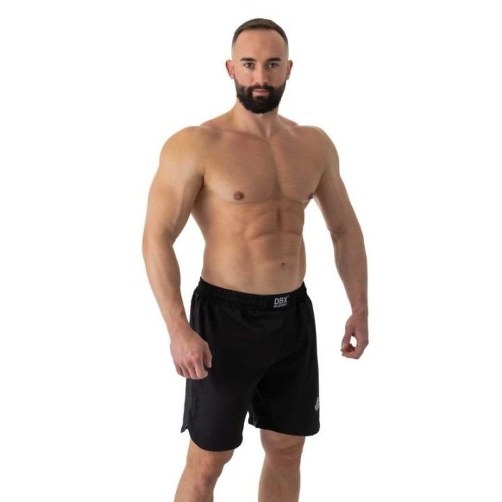 MMA treniruočių šortai su elastingu įsiuvu DBX Bushido, juodi