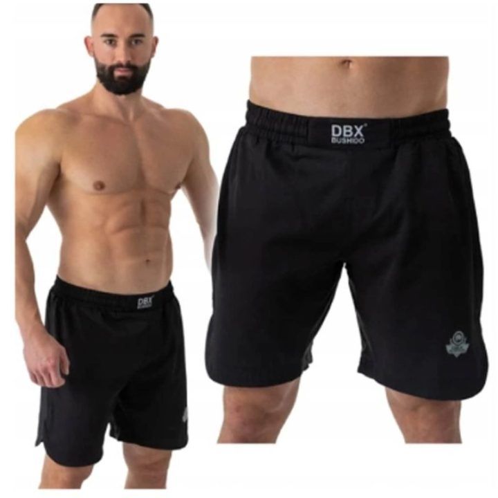 MMA treniruočių šortai su elastingu įsiuvu DBX Bushido, juodi