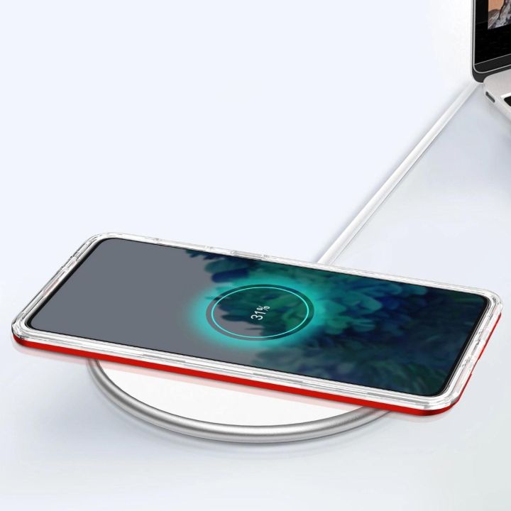 Skaidrus 3in1 dėklas Samsung Galaxy S23+ silikoninis dangtelis su rėmeliu raudonas
