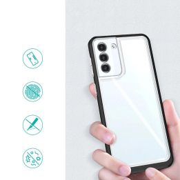 Skaidrus 3in1 dėklas Samsung Galaxy S23+ silikoninis dangtelis su rėmeliu juodas