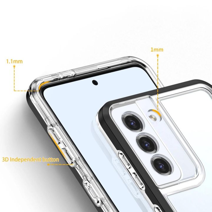 Skaidrus 3in1 dėklas Samsung Galaxy S23+ silikoninis dangtelis su rėmeliu juodas