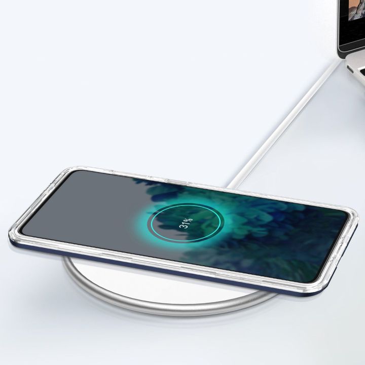 Skaidrus 3in1 dėklas Samsung Galaxy S23 silikoninis dangtelis su rėmeliu mėlynas