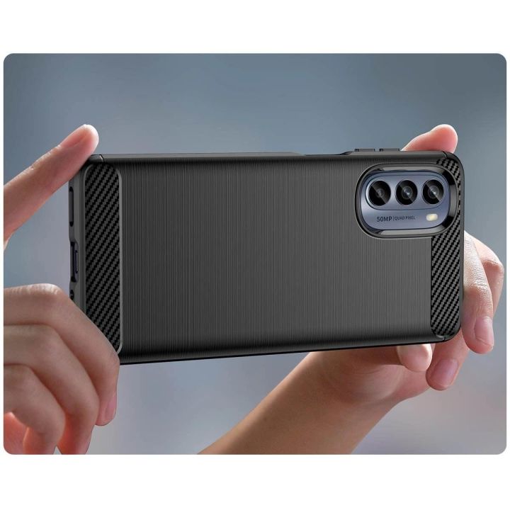 dėklas skirtas Motorola Moto G62 5G, lankstus silikoninis anglinis dėklas, juodos spalvos