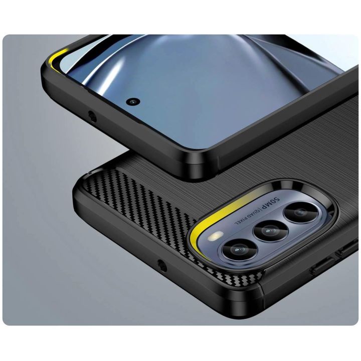 dėklas skirtas Motorola Moto G62 5G, lankstus silikoninis anglinis dėklas, juodos spalvos