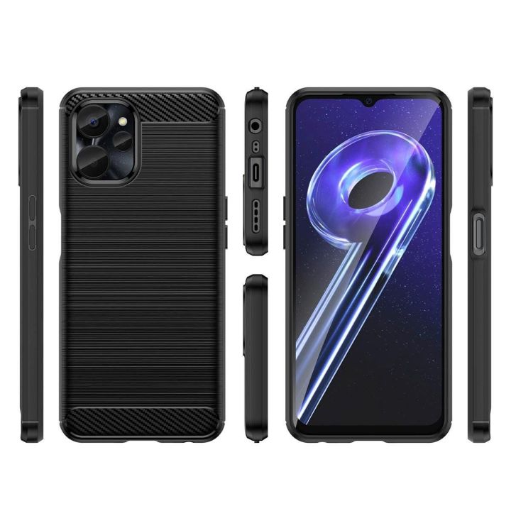 dėklas Realme 10 5G / Realme 9i 5G lanksčiam silikoniniam angliniam dėklui, juodos spalvos