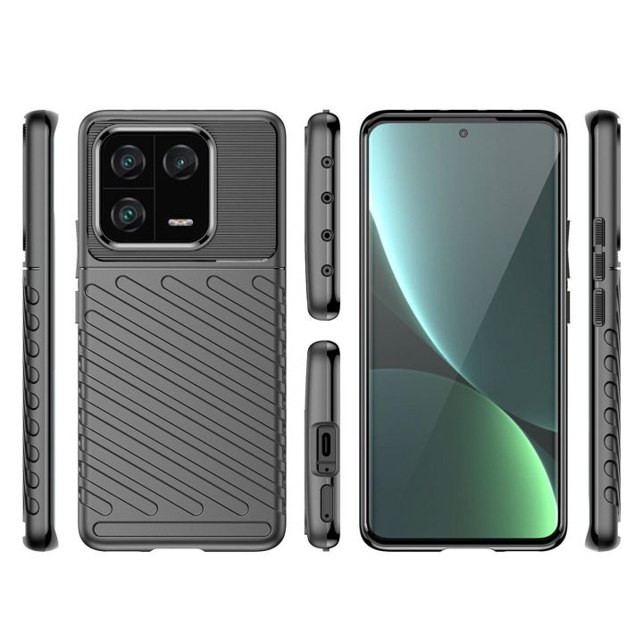 Thunder Case dėklas Xiaomi 13 Pro silikoninis šarvuotas dėklas, juodas