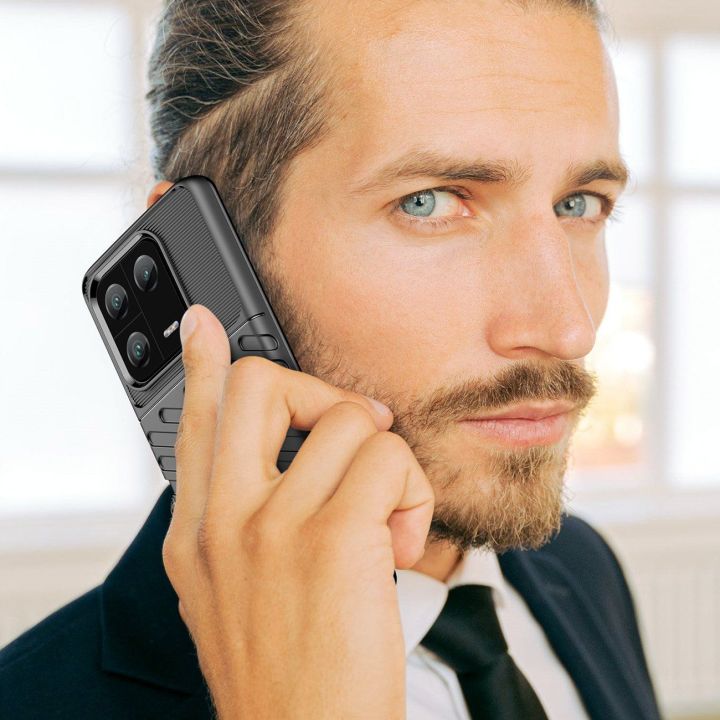 Thunder Case dėklas Xiaomi 13 Pro silikoninis šarvuotas dėklas, juodas