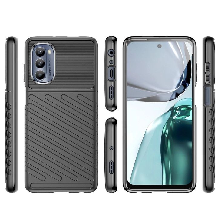 Thunder Case for Motorola Moto G62 5G silikoninis šarvuotas dėklas juodos spalvos