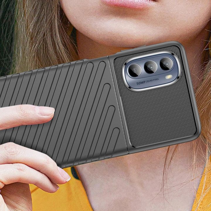 Thunder Case for Motorola Moto G62 5G silikoninis šarvuotas dėklas juodos spalvos