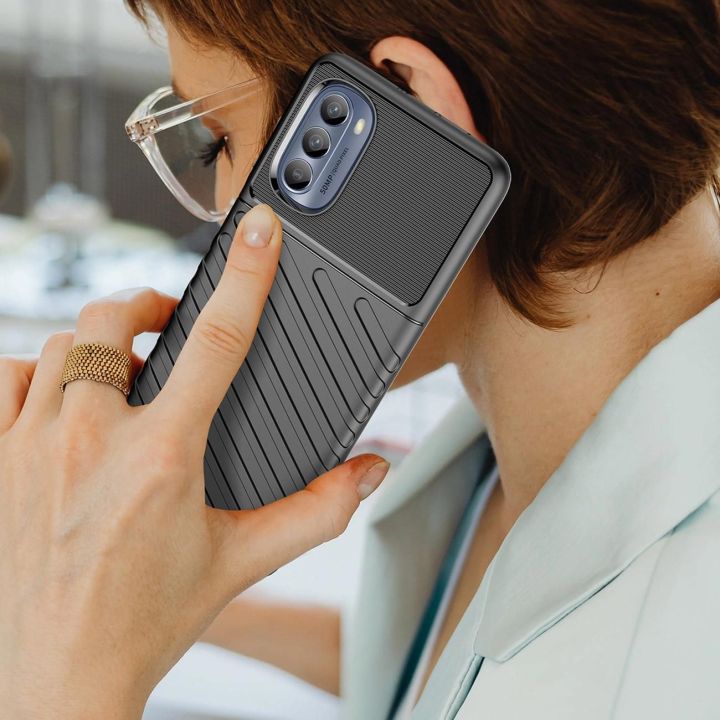 Thunder Case for Motorola Moto G62 5G silikoninis šarvuotas dėklas juodos spalvos