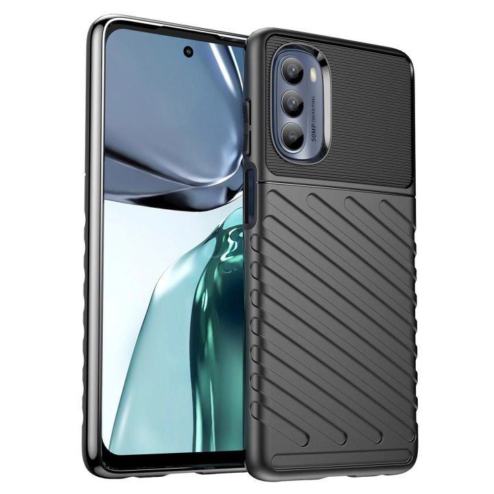 Thunder Case for Motorola Moto G62 5G silikoninis šarvuotas dėklas juodos spalvos