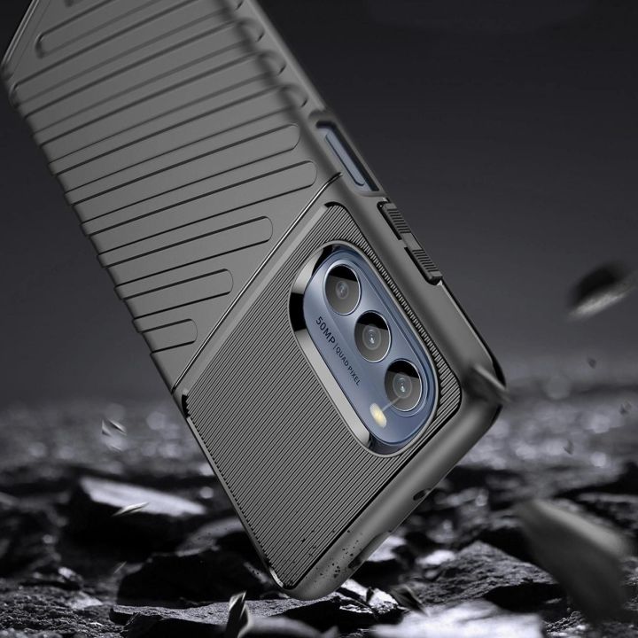 Thunder Case for Motorola Moto G62 5G silikoninis šarvuotas dėklas juodos spalvos