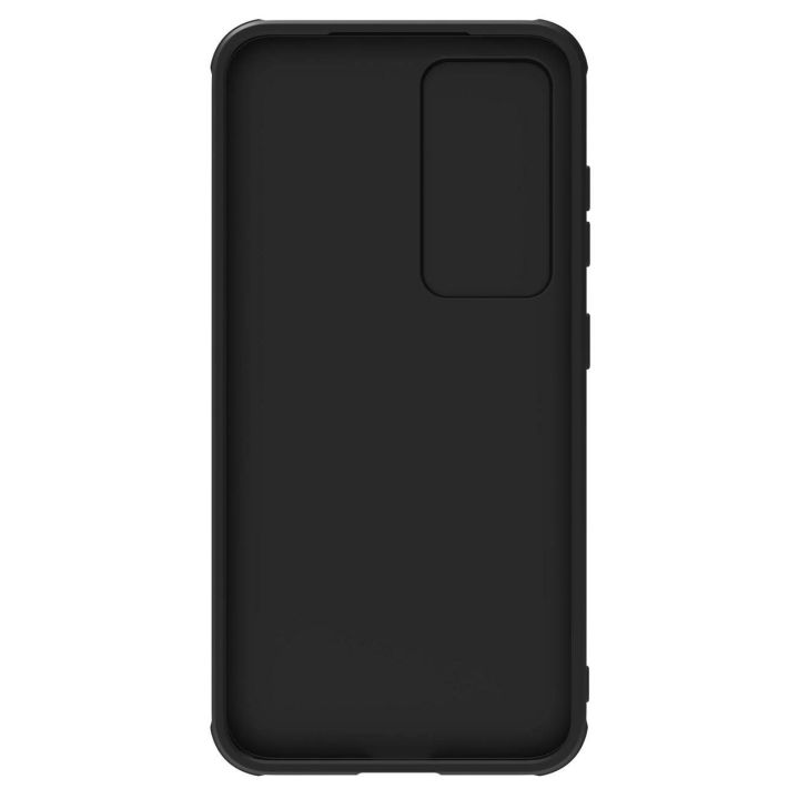 Nillkin Textured S Case Samsung Galaxy S23+ šarvuotas dėklas su kameros dangteliu, juodas