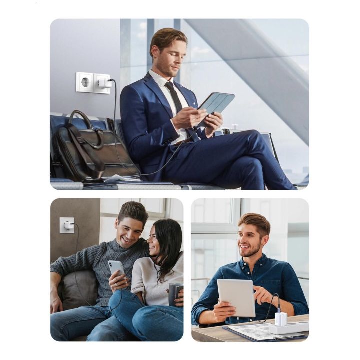 GaN 20W USB-C įkroviklis Nexode mini CD318 - baltas