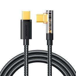 USB C kampinis kabelis - USB C greitam įkrovimui ir duomenų perdavimui, 100 W, 1,2 m, juodas (S-CC100A6)
